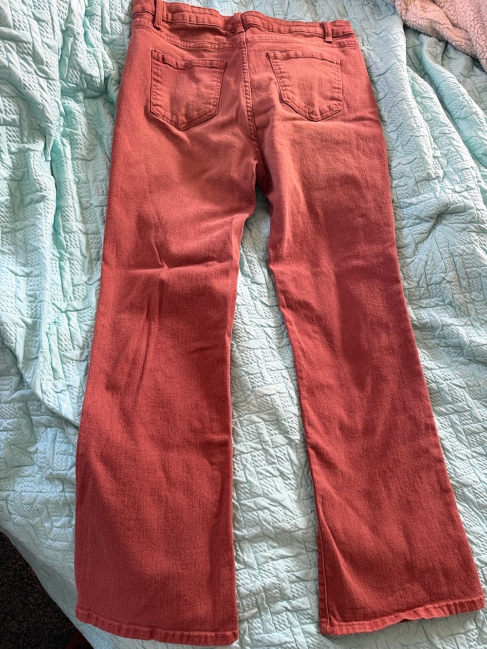 Boot Cut Jeans in Rust Orange for Women - Picture 3 of 3